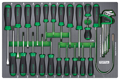 Набор отверток 31 пр. в мягком ложементе TOPTUL GED3102