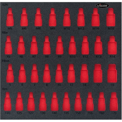 Ложемент из мягкого пенопласта, пустой. VIGOR V2671